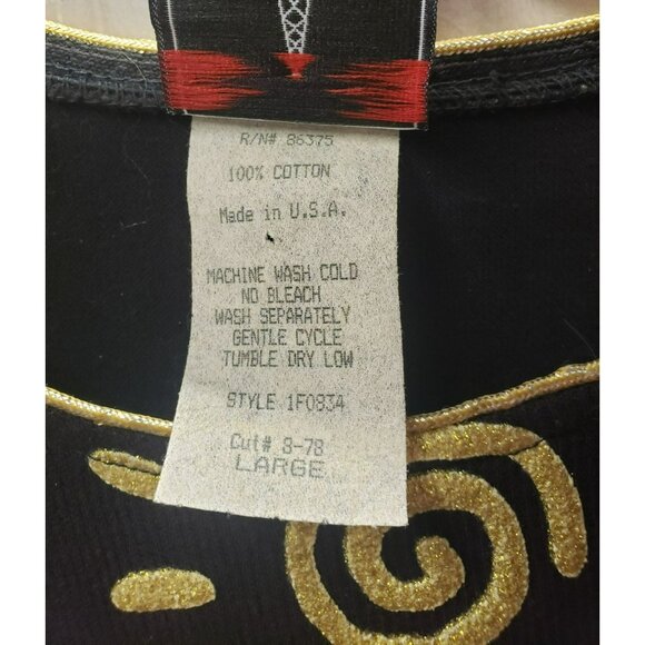 Vtg KWBL Los Angeles Jumper Dress, Black & Gold, Long Sleeve, Women's Large - Picture 7 of 8
